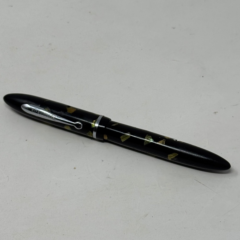 Vintage Sheaffer Jr Fountain Pen‎ Black Abalone Shell Flake Celluloid USA Made